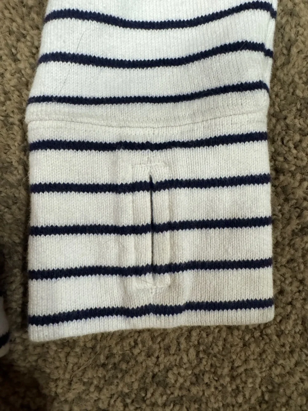 Vineyard Vines White & Navy Striped Quarter-Zip - Picture 7 of 10